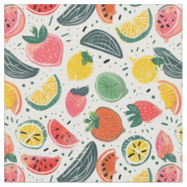 Citrus- en aardbeienpatroon stof