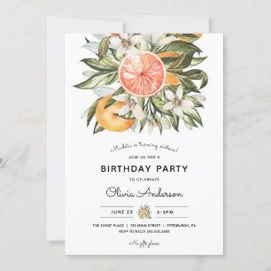  Citrus en Groen Verjaardagsfeest Kaart