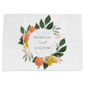 Citrus- en groenbruiloft groot cadeauzakje (Voorkant)