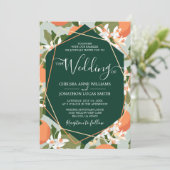 Citrus en Mint bruiloft uitnodiging (Staand voorkant)