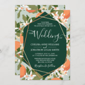 Citrus en Mint bruiloft uitnodiging (Voorkant / Achterkant)