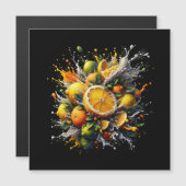 Citrus explosie magnetische uitnodiging (Voorkant / Achterkant)