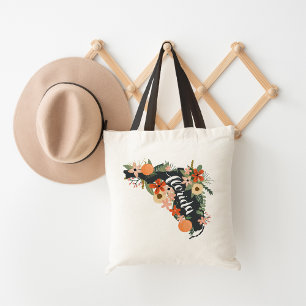Citrus Floral Florida State Silhouette Tote Bag