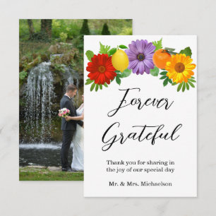 Citrus Floral Garden Wedding Bedankkaart