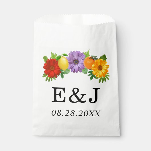 Citrus Floral Garden Wedding Bedankzakje (Voorkant)