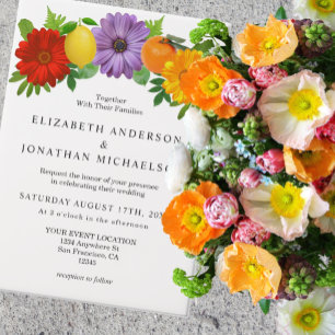Citrus Floral Garden Wedding Vellum Uitnodigingen