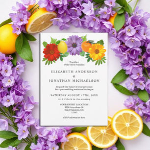 Citrus Floral Garden Wedding Welcome Kaart