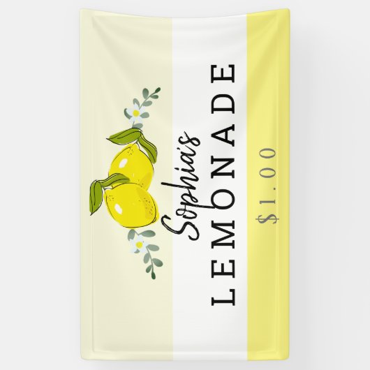 Citrus Floral Lemonade Stand Kinder Spandoek (Verticaal)