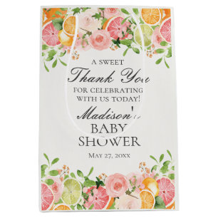 Citrus Floral Little Cutie Baby shower Favors Medium Cadeauzakje