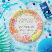 Citrus Floral Little Cutie Baby shower tafel Papieren Bordje (Feest)