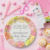 Citrus Floral Little Cutie Baby shower tafel Papieren Bordje (Feest)