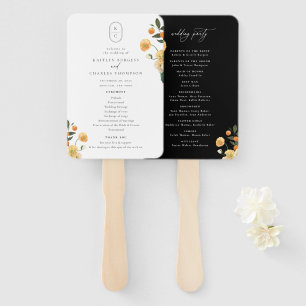 Citrus Floral Monogram Wedding Programme Handwaaier
