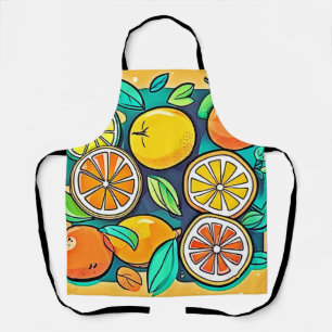 Citrus Fruit Art Design Schort