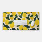 Citrus Fruit Art Summer Lemons Pattern Cheerful Bureaumat (Keyboard & Muis)