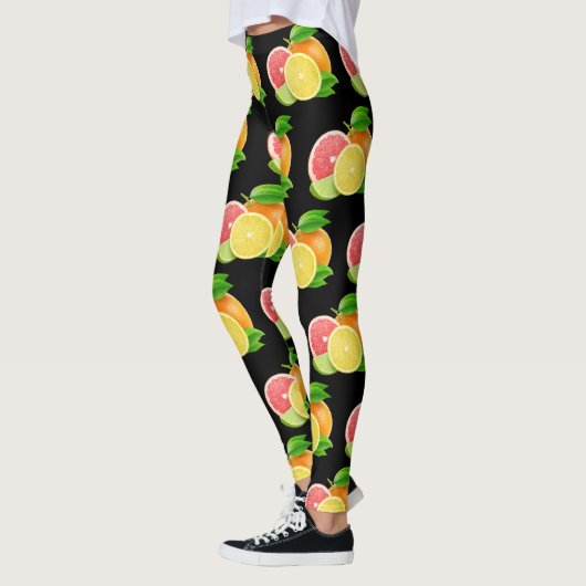 Citrus Fruit Design Patroon Leggings (Links)