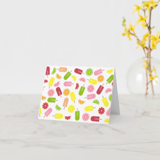 Citrus Fruit Ice Pops Cartes pour notes (Fleur jaune)