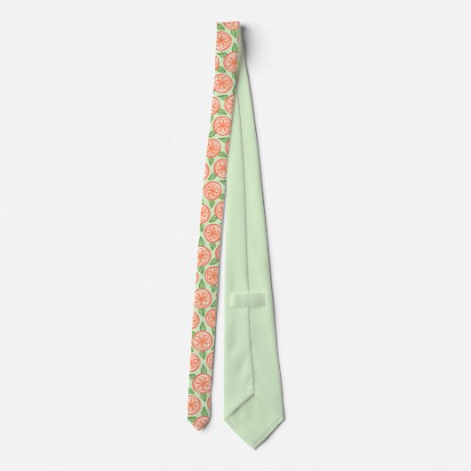 Citrus Fruit Oranje Pattern Funny Stropdas (Achterkant)