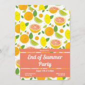 Citrus Fruit Pattern End of Summer Party Vertical Kaart (Voorkant / Achterkant)