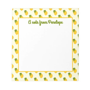 Citrus Fruit Pattern met naam Notitieblok