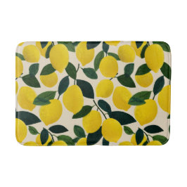 Citrus Fruit Pattern Summer Lemons Mediterranean Badmat