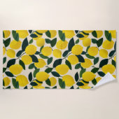 Citrus Fruit Pattern Summer Lemons Mediterranean Strandlaken (Voorkant)