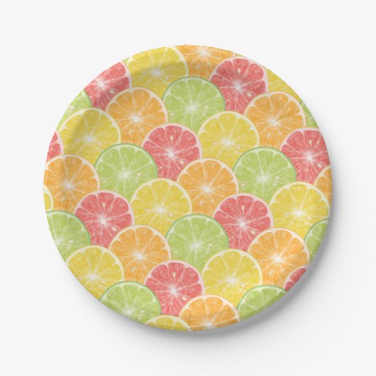 Citrus Fruit Slices Papieren Bordje (Voorkant)