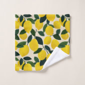 Citrus Fruit Summer Pattern Yellow Lemons (Gant de toilette)