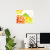 Citrus Fruit Waterverf Art Print Poster (Thuiskantoor)