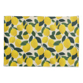 Citrus Fruit Yellow Lemons Pattern Mediterranean Kussensloop (Achterkant)