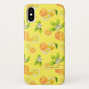 Citrus Fruits Art Sinaasappels and Lemons Patten iPhone X Hoesje