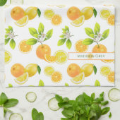 Citrus Fruits Art Sinaasappels and Lemons Patten Theedoek (Gevouwen)