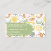 Citrus Fruits Chef Visitekaartje (Achterkant)