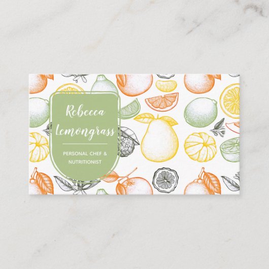 Citrus Fruits Chef Visitekaartje (Voorkant)