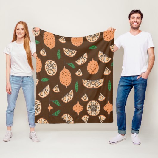Citrus Fruits Fleece Deken (In situ)