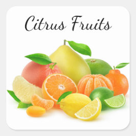 Citrus Fruits Vierkante Sticker