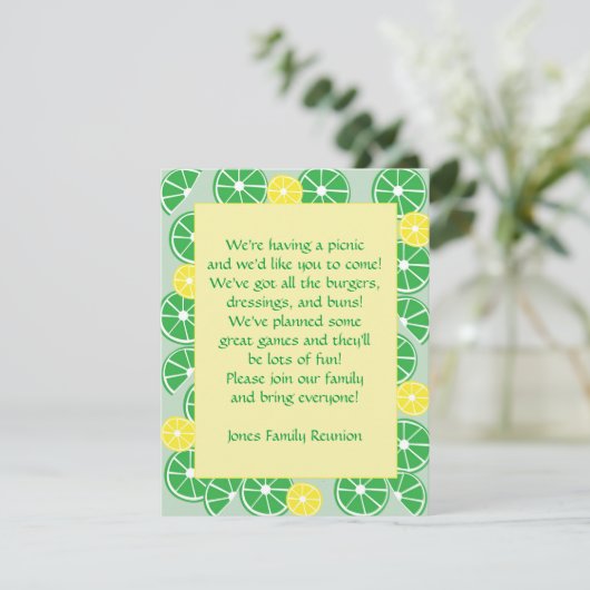 Citrus Fun uitnodiging (Staand voorkant)