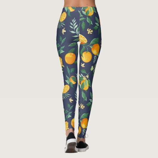 Citrus Fusion: Sinaasappels met tropische flair Leggings (Achterkant)