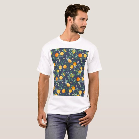 Citrus Fusion: Sinaasappels met tropische flair T-shirt (Voorkant volledig)
