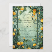 Citrus Garden Botanical Wedding Kaart (Voorkant)