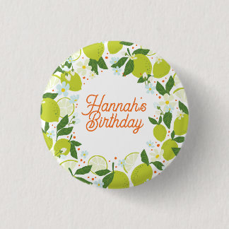 Citrus Garden Party Button - Bewerkbaar tekstontwe