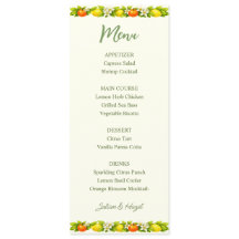 Citrus Garden Sinaasappel & Citroen Trouw Menu Kaa