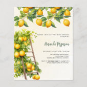 Citrus geel budget baby shower uitnodiging (Voorkant)