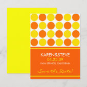 Citrus gekleurde save the dates aankondigingskaart (Voorkant / Achterkant)
