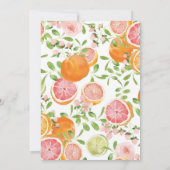 Citrus Grapefruits Zomer Bruids Douche Uitnodiging (Achterkant)