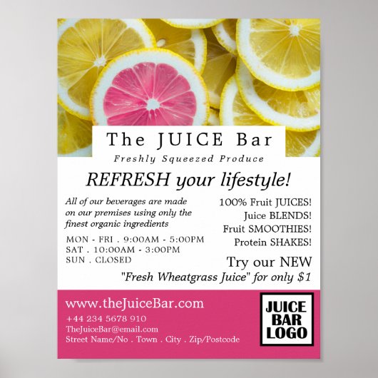 Citrus Grapefruitsap, Adverteren sausbast Poster (Voorkant)