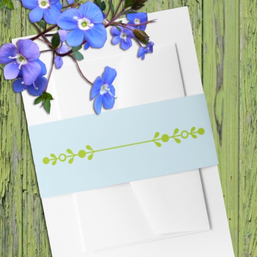 Citrus Green & Coastal Blue Wedding Uitnodigingen Wikkel