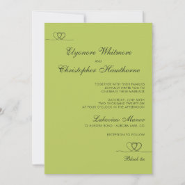 Citrus Green Elegant Chic Calligraphy Wedding Kaart