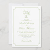 Citrus Green Elegant Frame Wedding Invitation (Devant)