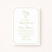 Citrus Green Elegant Frame Wedding Invitation Aankondiging