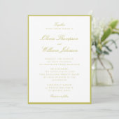 Citrus Green Framed Wedding Invitation (Debout devant)